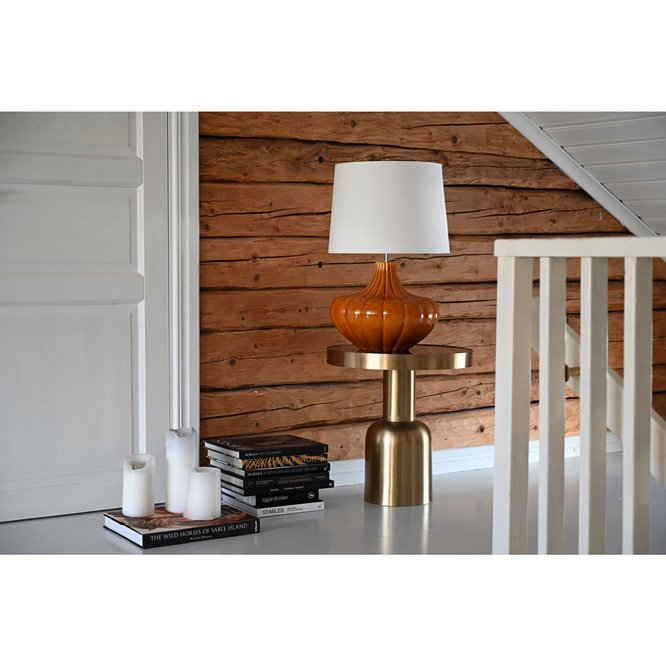 Lampa stołowa ceramiczna retro Harmony pomarańczowa - aranżacja